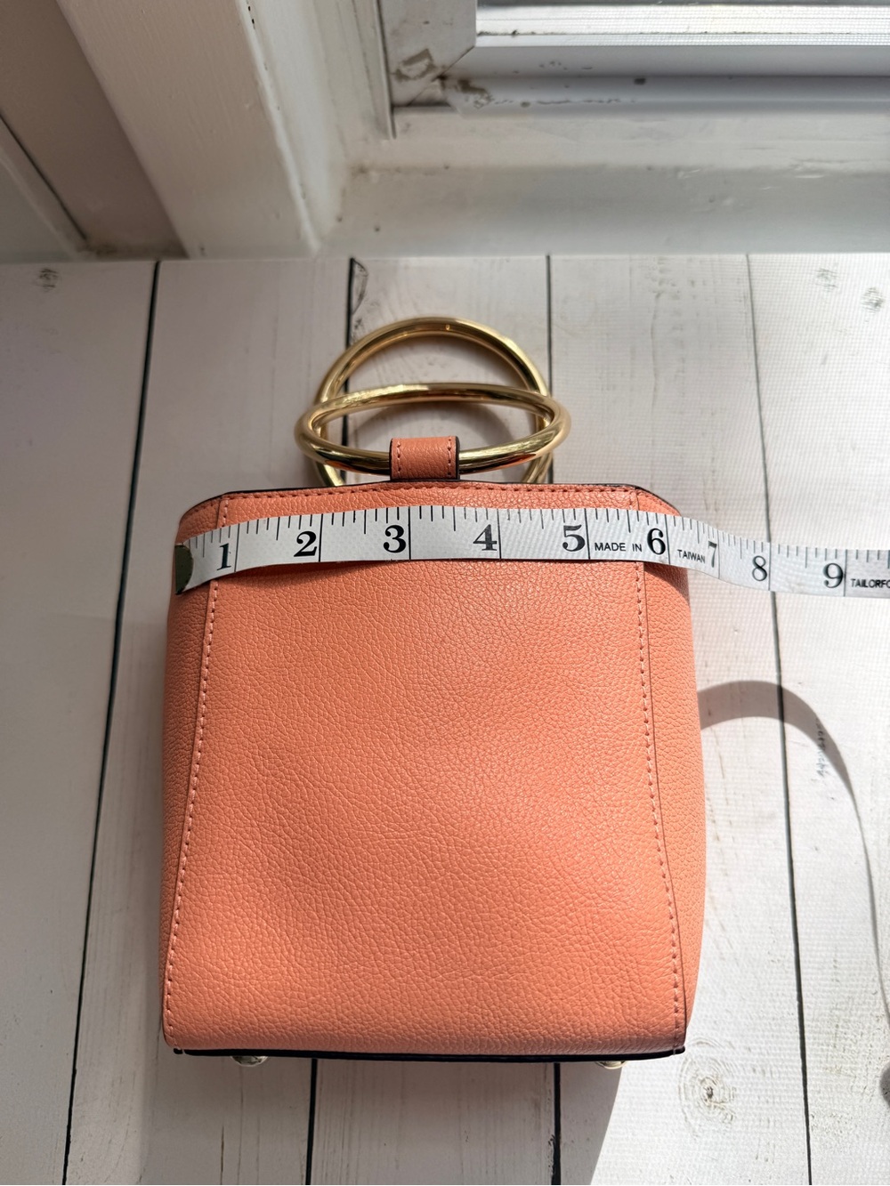 Henri Bendel Marquis Micro Mini Ring Top Bucket Bag Coral Pink Leather - Picture 12 of 15